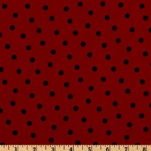   Polka Dots Black/Red Fabric By The Yard Arts, Crafts & Sewing
