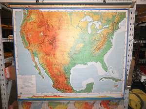  United States Map  Pulldown with Sculptural Relief   Nystrom Wall Map