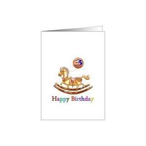    Happy 3rd Birthday, Rocking Horse and Saddle Card: Toys & Games