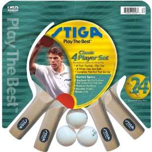  Stiga Classic 4 Player Racket Set