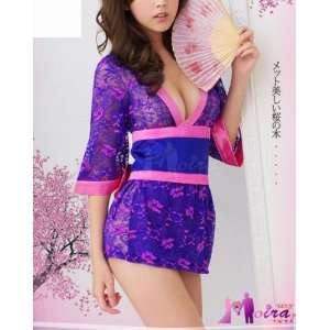  Lacy Flower Geisha Costume Kimono   Purple: Everything 