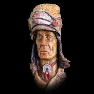 OOAK, Wood Tree Spirit, Carving, Native American Face, Muzzleloader 