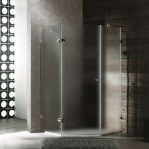  42 Inch x 42 Inch Frameless Neo Angle 3/8 Inch Frosted/Chrome Shower 