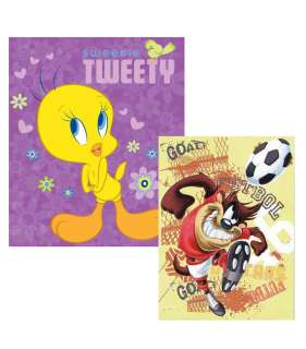 Looney Tunes Tweety Taz Plush Throw Blanket Twin/Full Size 60x80 