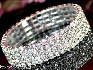 Exquisite 4 ROW sparkling diamond elastic bracelet  