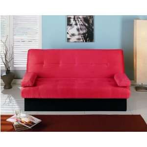   NEW CONTEMPORARY MICROFIBER SOFA BED, #7214, RED Furniture & Decor