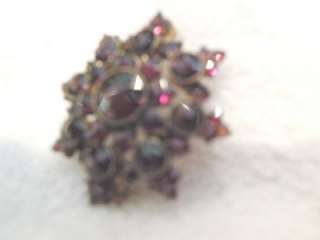 Victorian Antique Bohemian Garnet Pin Brooch 4 Tier Snowflake Very 