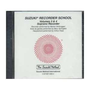  Suzuki Recorder School, Soprano Part CD, Vol. 3&4 Musical 