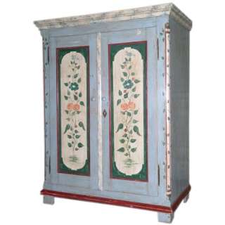 Russian Folk Art Painted Armoire dated 1877A189  