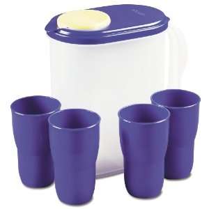 Sterilite Beverage Set 1 Gallon Pitcher and 4 13 Ounce Tumblers See 