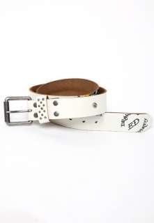 Ed Hardy Mens White Dog Pound Belt Size Small S Authentic Genuine 