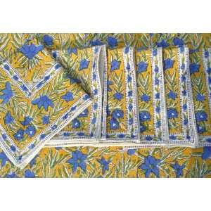 Tilonia Home Table Linen & Napkin Set for 6   Tropical Blue Floral 