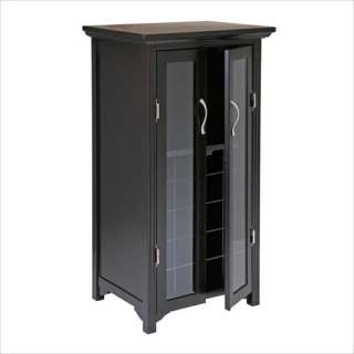 Winsome 20 Bottle Cabinet w/French Drs Espresso Wine Rack 021713927224 