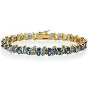   Tanzanite CZ & Diamond Accent S and Oval Tennis Bracelet Jewelry