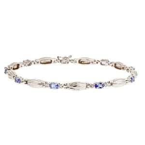   Sterling Silver Dyach Tanzanite and White Sapphire Fashion Bracelet