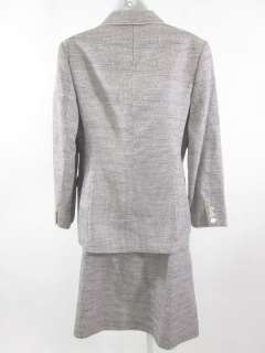 LOUIS FERAUD Pink Gray Knit Blazer Skirt Suit Sz 8 10  