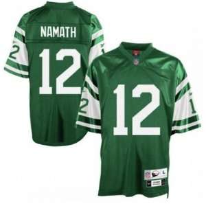New York Jets NFL Jersey Joe Namath #12 Green Throwback Jersey Size 56 