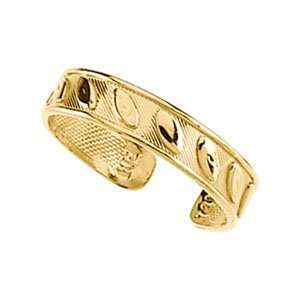  Toe Ring 14K Yellow Gold Toe Ring W/Design Jewelry