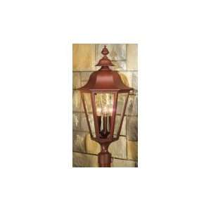   Light Outdoor Post Lamp in Verde Bronze with Clear Beveled Glass glass