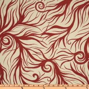  44 Wide Wildwood Collection Branched Swirl Rust Fabric 